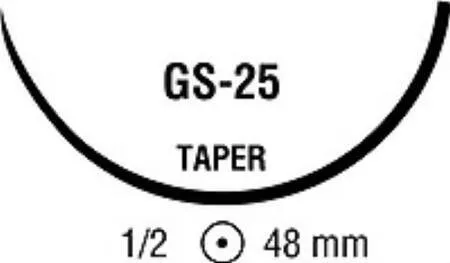 Covidien - Surgilon - 88861998-62 - Nonabsorbable Suture With Needle Surgilon Nylon Gs -25 1/2 Circle Taper Point Needle Size 0 Braided