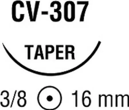 Covidien - Ti-Cron - 88863229-41 - Nonabsorbable Suture With Needle Ti-cron Polyester Cv-307 3/8 Circle Taper Point Needle Size 3 - 0 Braided