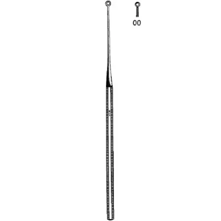 Sklar - 67-2514 - Ear Curette Sklar Buck 6-3/4 Inch Length Octagonal Handle Size 00 Tip Straight Sharp Fenestrated Round Tip