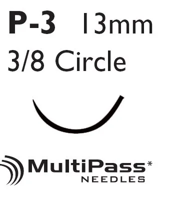 J & J Healthcare Systems - Perma-Hand - 641G - Nonabsorbable Suture With Needle Perma-hand Silk P-3 3/8 Circle Precision Reverse Cutting Needle Size 4 - 0 Braided