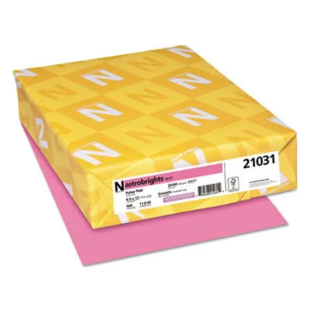 Astrobrights - WAU-21031 - Color Paper, 24 Lb Bond Weight, 8.5 X 11, Pulsar Pink, 500/ream