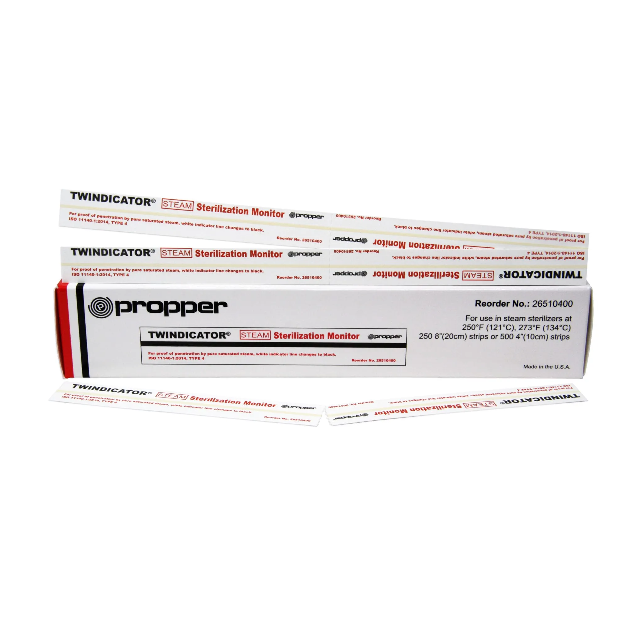 Propper Manufacturing - 26510400 - Twindicator  Chemical Indicator Strip, Steam Type 4 Perforated Indicator