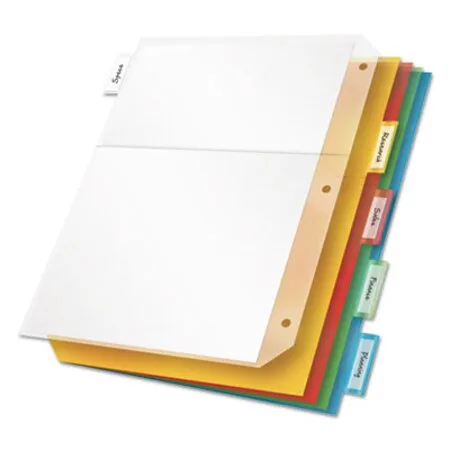 Cardinal - CRD-84009 - Poly Ring Binder Pockets, 8.5 X 11, Letter, Assorted Colors, 5/pack