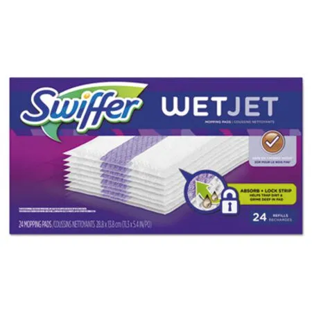 Swiffer - PGC-08443CT - Wetjet System Refill Cloths, 11.3 X 5.4, White, 24/box, 4/carton
