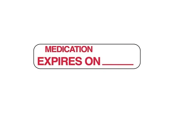 Health Care - Indeed - 2763 - Pre-Printed Label Indeed Anesthesia Label White Paper Medication Expires On_ Red Medication Instruction 5/8 X 1-5/8 Inch