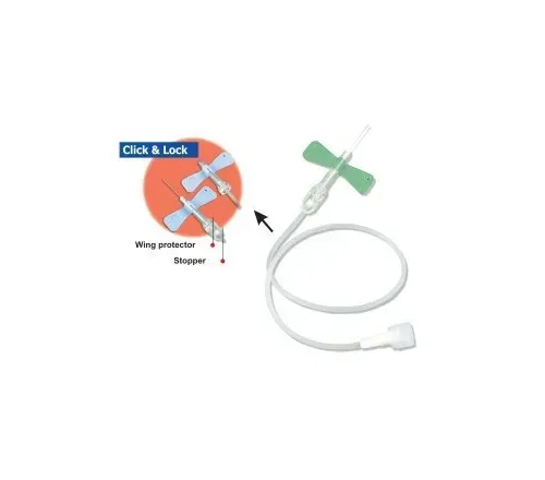 Exel - From: 27704 To: 27708 - Safety Butterfly Infusion Set, 21G  Tube