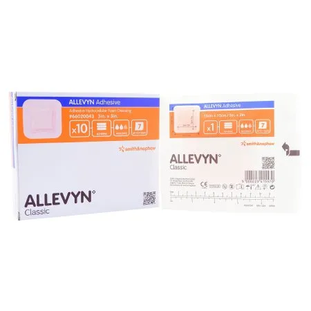 Smith & Nephew - Allevyn Adhesive - 66020043 -  Foam Dressing  3 X 3 Inch With Border Film Backing Adhesive Square Sterile
