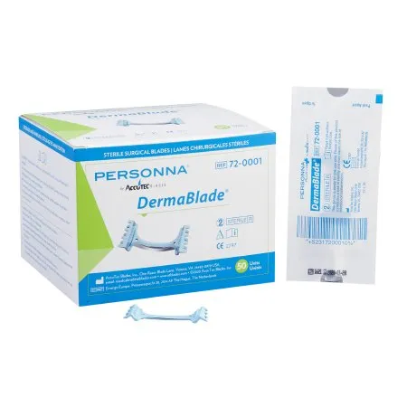 AccuTec Blades - DermaBlade - 72-0001-0000 - Shave Biopsy Blade DermaBlade Coated Stainless Steel Sterile Disposable Individually Wrapped