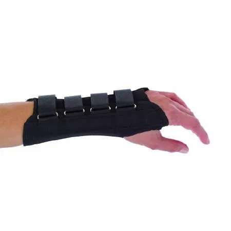 DJO - ProCare - 79-87002 - Wrist Support ProCare Aluminum / Cotton / Flannel / Suede Right Hand Black X-Small