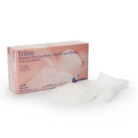McKesson - Trilon - 25-98 -  Exam Glove  X Large NonSterile Vinyl Standard Cuff Length Smooth Clear Not Rated WITH PROP. 65 WARNING