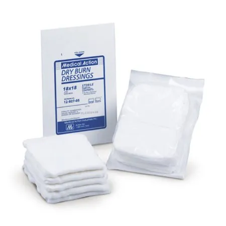 MEDICAL ACTION INDUSTRIES - 12-918-15 - Medical Action Industries Dry burn dressing, wide mesh, 18" x 18", 10 ply, unsewn. One per pack, 100 packs per case.
