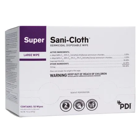 Professional Disposables - H04082 - Super Sanicloth Germicidal Disposable Wipe Large Individual