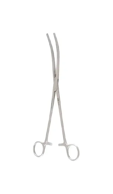 Integra Lifesciences - Miltex - 30-1815 - Hysterectomy Forceps Miltex Pean 10-1/4 Inch Length Or Grade German Stainless Steel Nonsterile Ratchet Lock Finger Ring Handle Curved Serrated Tip