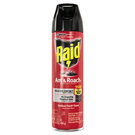 Raid - SJN-351104EA - Ant And Roach Killer, 17.5 Oz Aerosol Spray, Outdoor Fresh
