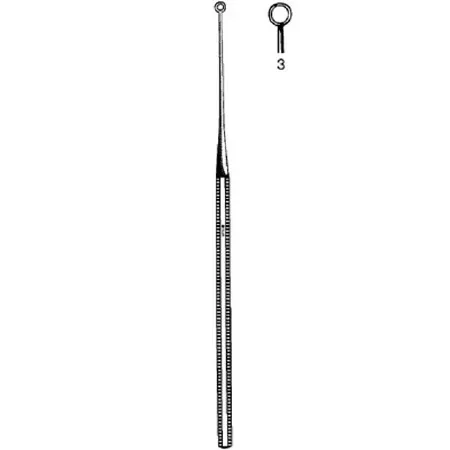 Sklar - 67-2518 - Ear Curette Sklar Buck 6-3/4 Inch Length Octagonal Handle Size 3 Tip Straight Sharp Fenestrated Round Tip