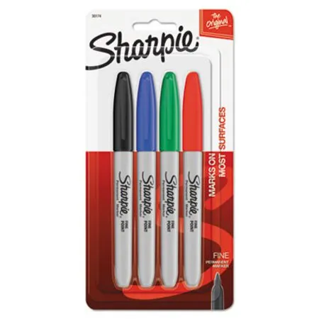Sharpie - SAN-30174PP - Fine Tip Permanent Marker, Fine Bullet Tip, Assorted Colors, 4/set
