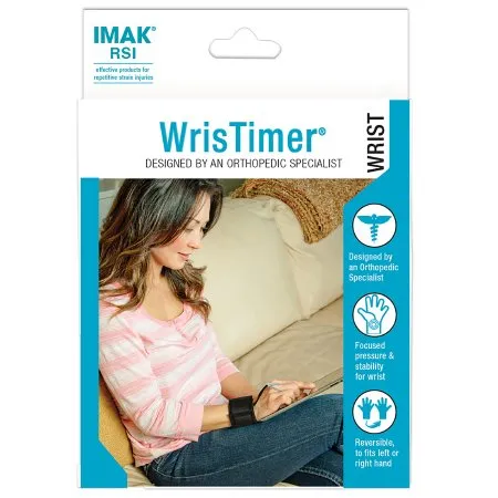 Brownmed - IMAK RSI WrisTimer Daytime - 60010 - Wrist Support IMAK RSI WrisTimer Daytime Elastic Left or Right Hand Black Medium