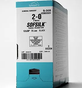 Covidien - Sofsilk - S-243 - Nonabsorbable Suture Without Needle Sofsilk Silk Braided Size 4-0