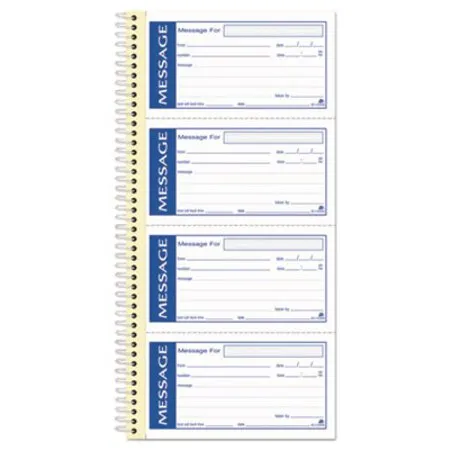 Adams - Abf-Sc1153ws - Write N Stick Phone Message Book, Two-Part Carbonless, 4.75 X 2.75, 4 Forms/Sheet, 200 Forms Total