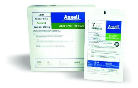 Ansell Healthcare - 5788002 - Ansell ENCORE Latex Ortho Surgical Glove ENCORE Latex Ortho Size 6.5 Sterile Latex Standard Cuff Length Fully Textured Brown Chemo Tested