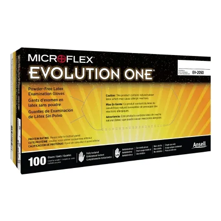 Microflex Medical - Evolution One - EV-2050-S -  Exam Glove  Small NonSterile Latex Standard Cuff Length Fully Textured White Not Rated