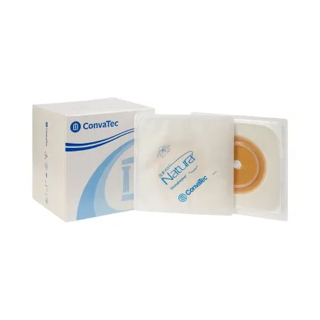 Convatec - Sur-Fit Natura - 125260 - Sur Fit Natura Ostomy Barrier Sur Fit Natura Trim to Fit  Standard Wear Stomahesive White Tape 57 mm Flange Sur Fit Natura System Hydrocolloid 1 3/8 to 1 3/4 Inch Opening 5 X 5 Inch