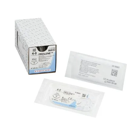 J & J Healthcare Systems - Prolene - 8683g - Nonabsorbable Suture With Needle Prolene Polypropylene Fs-2 3/8 Circle Reverse Cutting Needle Size 4 - 0 Monofilament