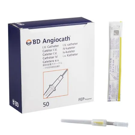 BD Becton Dickinson - Angiocath - 381112 - Peripheral IV Catheter Angiocath 24 Gauge 0.75 Inch Without Safety