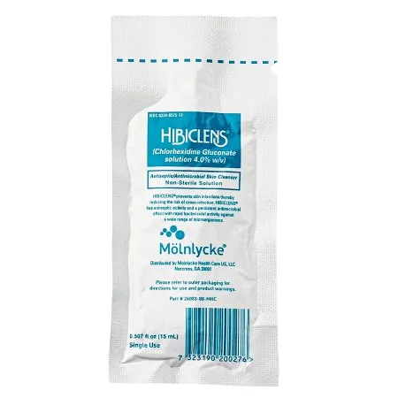 Molnlycke health care - hibiclens - 57517 - molnlycke antiseptic / antimicrobial skin cleanser 15 ml individual packet 4% strength chg ( gluconate) nonsterile