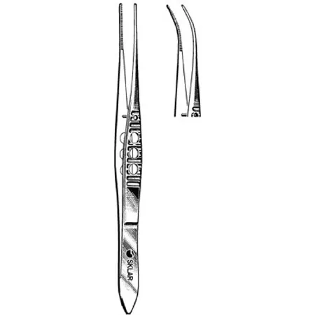 Sklar - 66-2942 - Dressing Forceps Iris 4 Inch Length Or Grade Stainless Steel Nonsterile Nonlocking Thumb Handle Curved