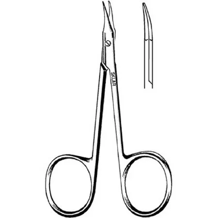Sklar - 64-3280 - Operating Scissors Sklar Gradle 3-3/4 Inch Length Or Grade Stainless Steel Nonsterile Finger Ring Handle Slightly Curved Sharp Tip / Sharp Tip