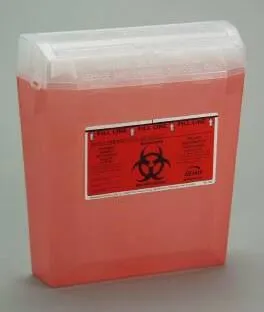 Bemis Healthcare - Wall Safe - 125030 - Sharps Container Wall Safe Translucent Red Base 8 H X 11 L X 4-1/4 W Inch Horizontal Entry 0.75 Gallon