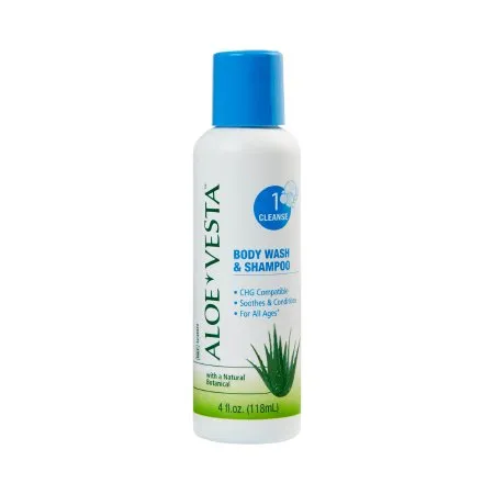Medline - Aloe Vesta - 324604 - Shampoo and Body Wash Aloe Vesta 4 oz. Flip Top Bottle Floral / Aloe Scent