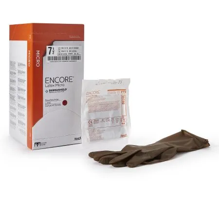 Ansell Healthcare - 5787004 - Ansell ENCORE Latex Micro Surgical Glove ENCORE Latex Micro Size 7.5 Sterile Latex Standard Cuff Length Micro Textured Brown Chemo Tested