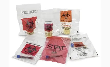 Medegen Medical Products - 49-97 - Specimen Transport Bag With Document Pouch 6 X 9 Inch Zip Closure Biohazard Symbol Nonsterile