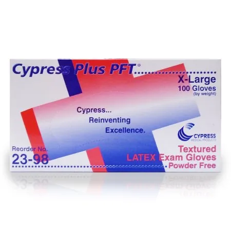 McKesson - Cypress Plus PFT - 23-98 -  Exam Glove  X Large NonSterile Latex Standard Cuff Length Fully Textured Ivory Not Rated