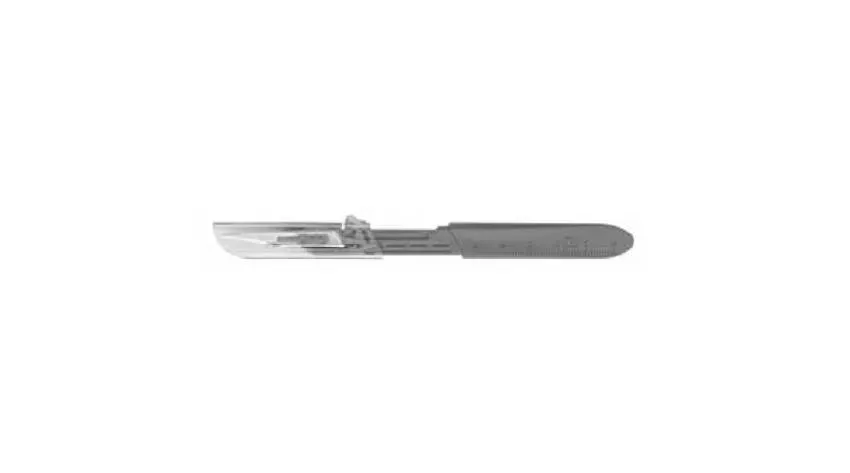 Aspen Surgical - 372611 - Products Bard Parker Safety Scalpel Bard Parker Conventional No. 11 Stainless Steel / Plastic Nonslip Grip Handle with Centimeter Scale Sterile Disposable