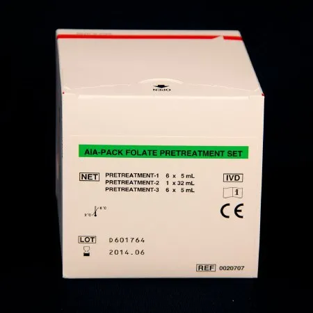 Tosoh Bioscience - AIA-Pack - 020707 - Pretreatment Reagent Kit AIA-Pack Anemia Assay Folate Pretreatment For AIA Automated Immunoassay Systems PR1: 6 Vials  PR2: 1 X 32 mL  PR3: 6 X 5 mL
