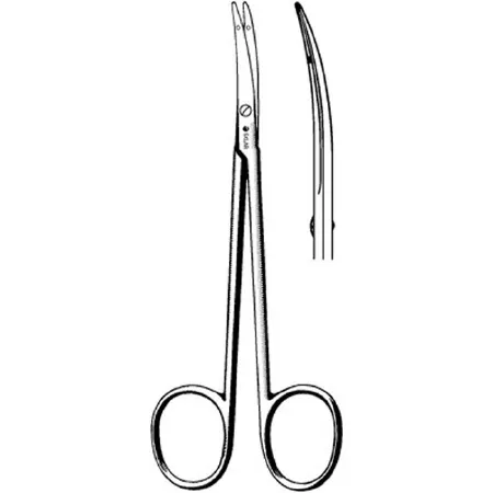 Sklar - 22-2645 - Suture Scissors Sklar Littler 4-1/2 Inch Length Or Grade Stainless Steel Nonsterile Finger Ring Handle Curved Sharp Tip / Sharp Tip