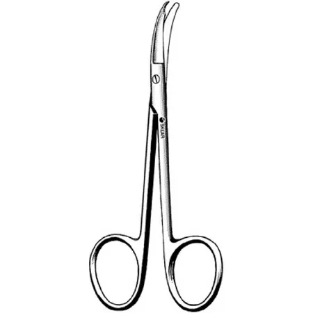 Sklar - 23-1196 - Suture Scissors Sklarlite Xd Shortbent 3-1/2 Inch Length Or Grade Stainless Steel Finger Ring Handle Curved Sharp Tip / Blunt Tip