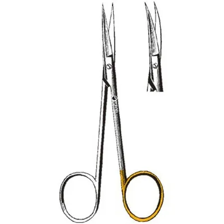 Sklar - 23-1268 - Iris Scissors Sklarlite Sklarcut 4-1/2 Inch Length Or Grade Stainless Steel Finger Ring Handle Straight Sharp Tip / Sharp Tip