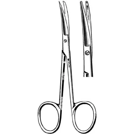 Sklar - 64-3235 - Iris Scissors Sklar Knapp 4 Inch Length Or Grade Stainless Steel Nonsterile Finger Ring Handle Curved Blunt Tip / Blunt Tip