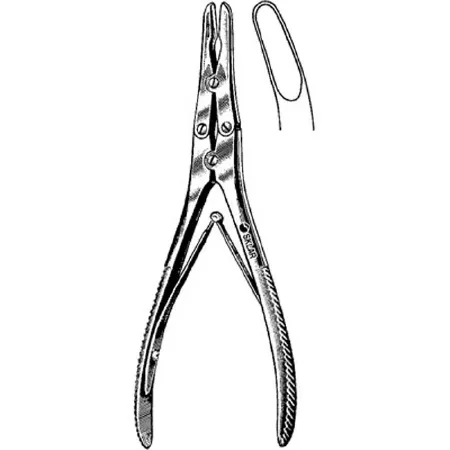 Sklar - 40-4365 - General Purpose Rongeur Ruskin Curved, Hollow Tips Plier Type Handle 6 Inch L