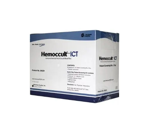 HemoCue America - 395261A - Hemocue Hemoccult ICT 2 Day Cancer Screening Patient Sample Collection and Screening Kit Hemoccult ICT 2 Day Colorectal Cancer Screening Fecal Occult Blood Test (iFOB or FIT) Stool Sample 50 Tests CLIA Waived