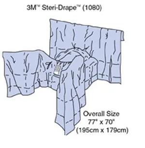 3M - 1080 - Steri-Drape Gynecological Drape with Pouch, Absorbent Impervious Material, Perineal/Vaginal Aperture, Fluid Collection Pouch