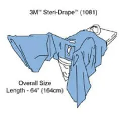 3M - 1081 - Steri-Drape, TUR Drape, Absorbent Impervious Material, Abdominal Adhesive Aperture, Elastic Aperture, Neoprene Finger Cot, Fluid Collection Pouch with Filter & Exit Port