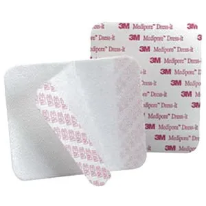 3M - 2956 - Medipore Dress It Dressing Retention Tape with Liner Medipore Dress It White 5 7/8 X 5 7/8 Inch Soft Cloth NonSterile