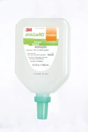 3M - 9322A - Instant Hand Antiseptic, Foam, 1000mL, Wall Mount Bottle, 5/cs