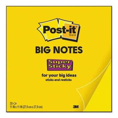 3M Comm - MMMBN11 - Big Notes, 11 X 11, Yellow, 30 Sheets