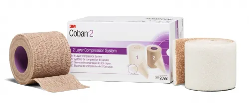 3M - 2092 - Compression System, Toe Boot Application, Includes: Roll 1 Comfort Layer Unstretched, Roll 2 Compression Layer Fully Stretched